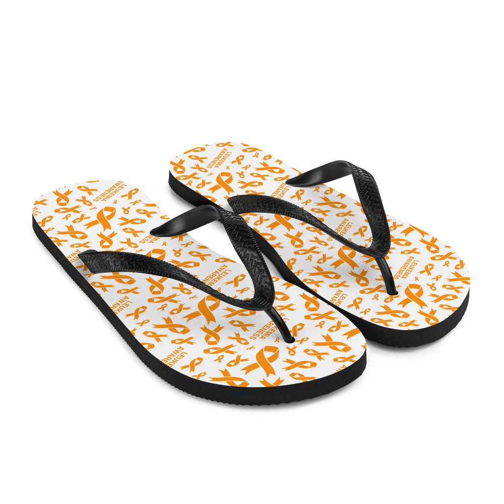 Leukemia Awareness Ribbon Pattern Flip-Flops