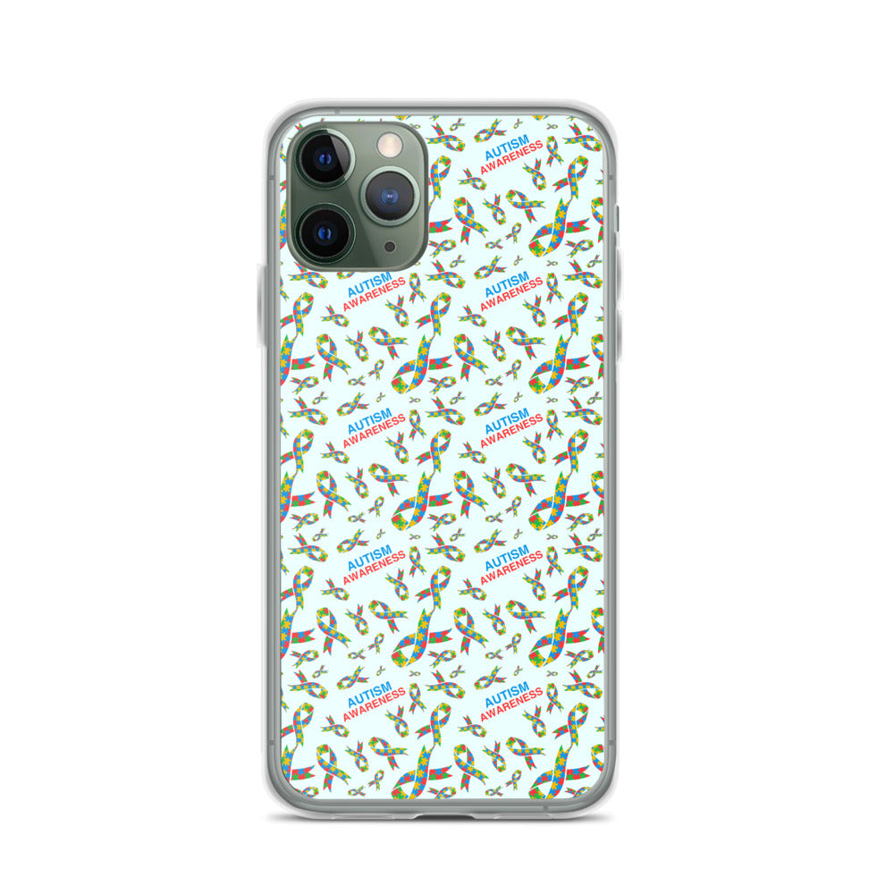 Autism Awareness Ribbon Pattern iPhone Case