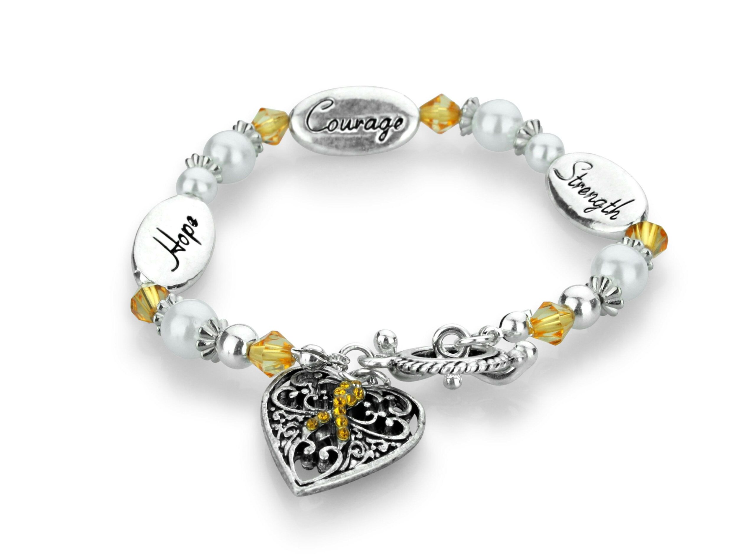 Hope Strength Courage Leukemia Awareness Bracelet