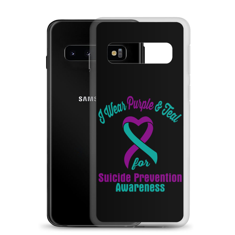 Suicide Awareness I Wear Purple & Teal Samsung Phone Case