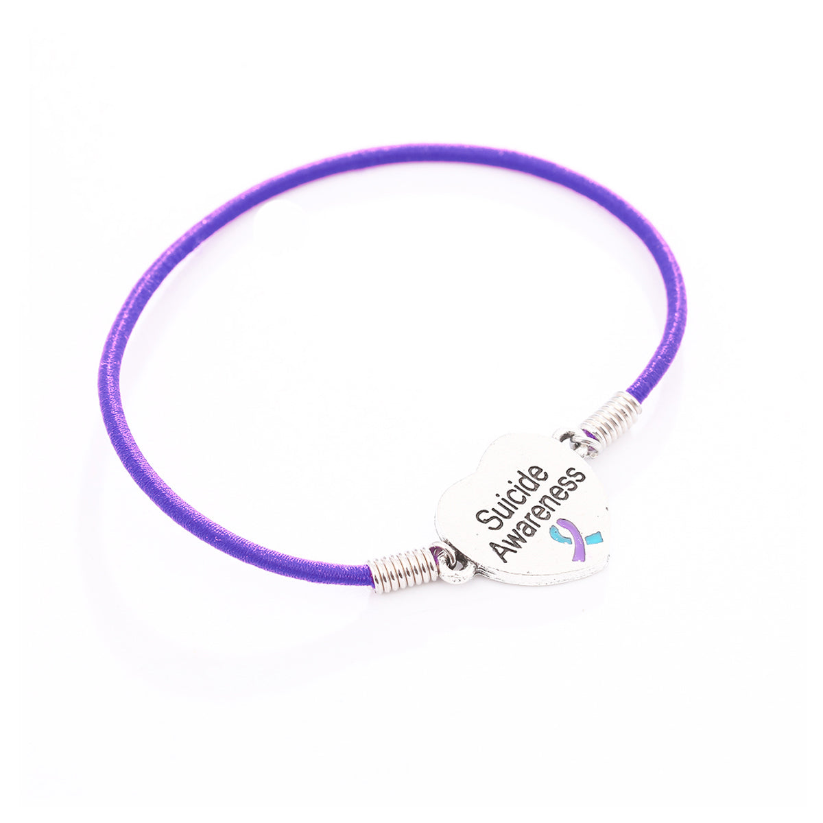 Suicide Awareness Heart Stretch Bracelet