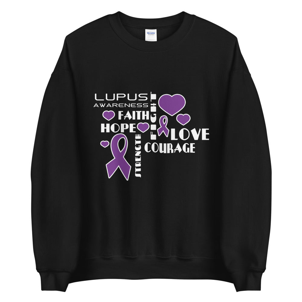 Lupus Awareness Faith, Hope, Courage Sweater