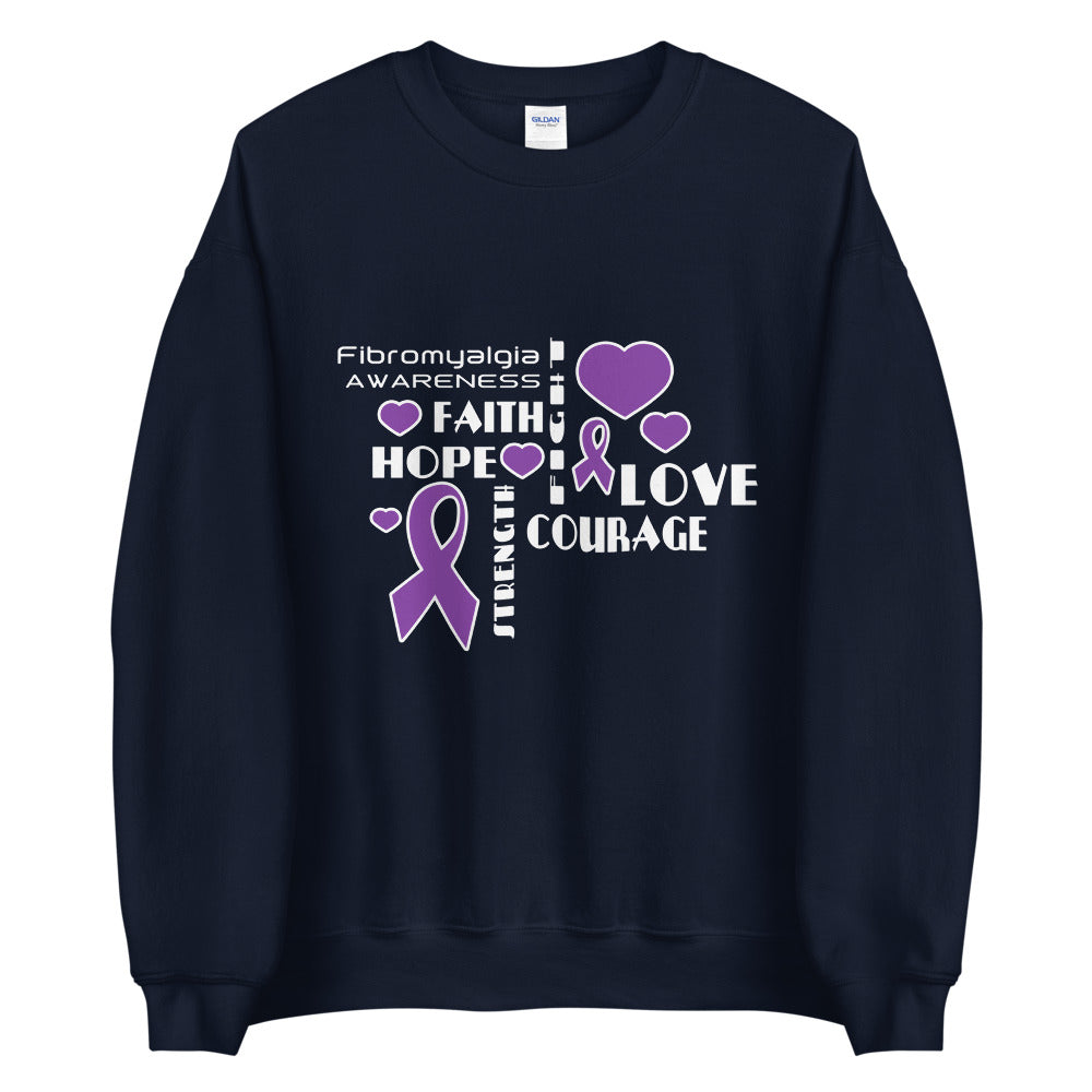 Fibromyalgia Awareness Faith, Hope, Courage Sweater