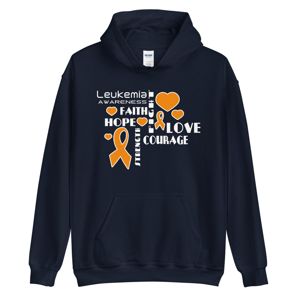 Leukemia Awareness Faith, Hope, Courage Hoodie