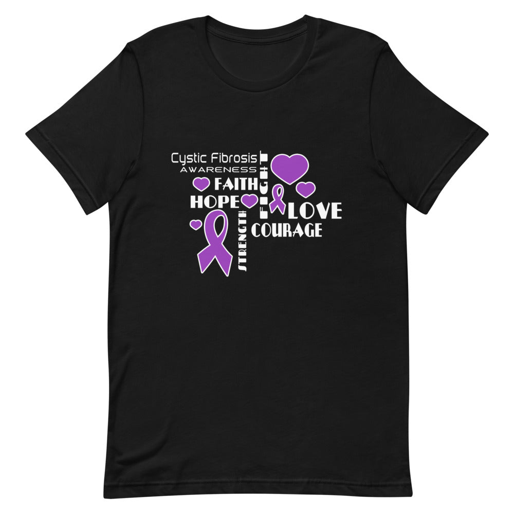 Cystic Fibrosis Awareness Faith, Hope, Courage T-Shirt