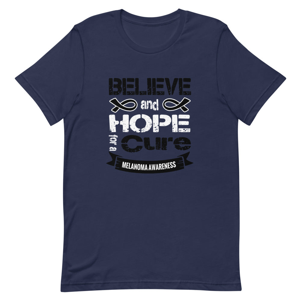 Melanoma Awareness Believe & Hope for a Cure T-Shirt