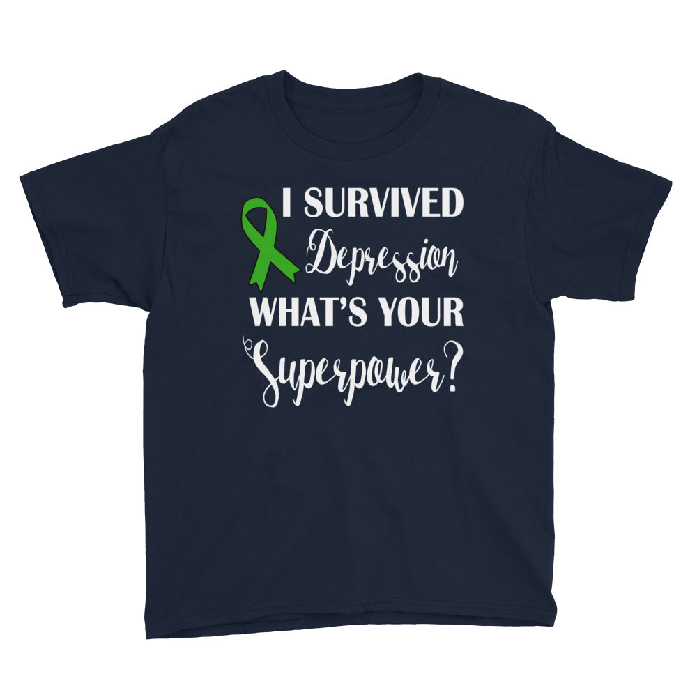 Depression Awareness I Survived, What’s Your Superpower? Kids T-Shirt